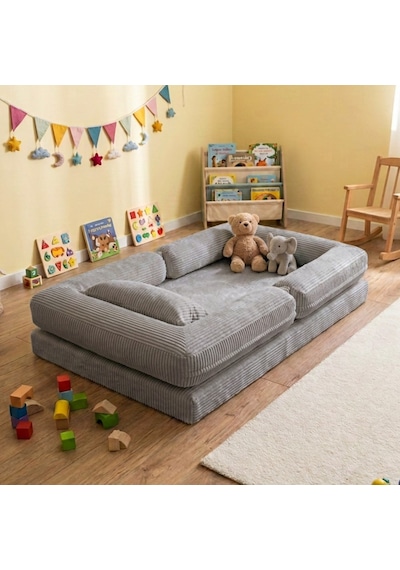 Miniwood Montessori Yatak Oyun Alanlı Bebek Yer Yatağı Sünger Çocuk Karyola 93 x 150 CM
