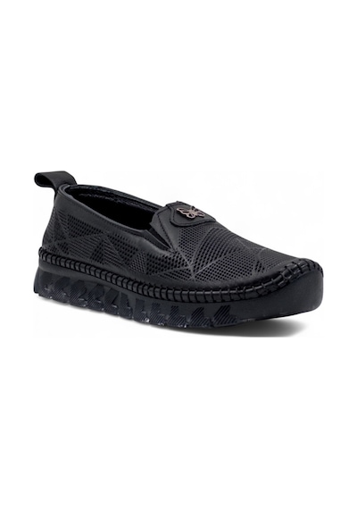 Mr White Toka Detaylı Şeffaf Taban Hakiki Deri Kadın Günlük Ayakkabı Siyah