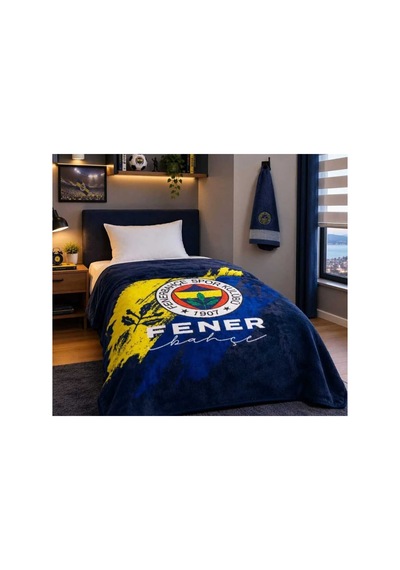 Fenerbahçe Tek Kişilik Battaniye Lacivert