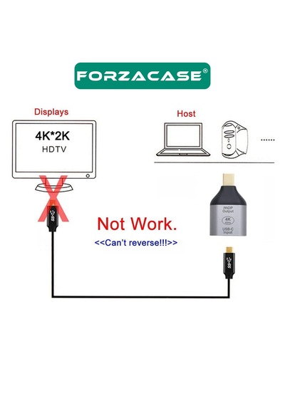 Forzacase Telefon Tablet Notebook İçin 4k 60hz Hd Mini Displayport To Type-c Dönüştürücü Adaptör - Fc1191