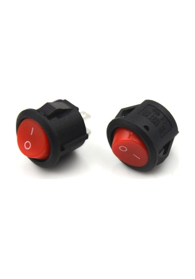 16mm Yuvarlak 2 Pin Anahtar Switch Mini Buton Kırmızı Plastik Açma Kapama On / Off