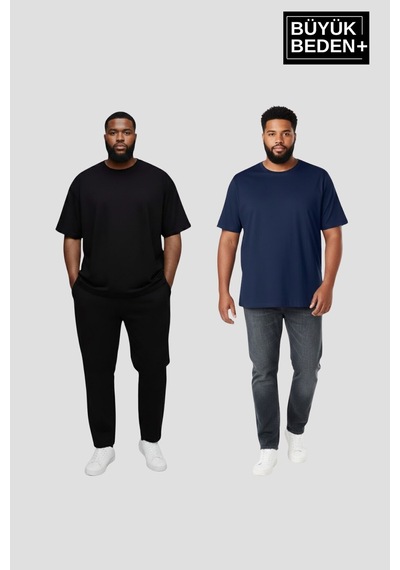 Superlife Büyük Beden Erkek Regular Kalıp Basic Bisiklet Yaka 2'li Tişört Seti 3xl-6xl Spr26bts510+2 Lacivert Superlife Büyük Beden Erkek Regular Kalıp Basic Bisiklet Yaka 2'li Tişört Seti 3xl-6xl Spr26bts510+2 Lacivert