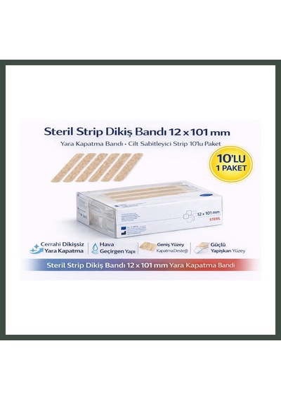 Bezos Steril Strip Dikiş Bandı 12 X 100 Mm Yara Kapatma Bandı Cilt Sabitleyici Strip 6'lı 1 Paket Nhr
