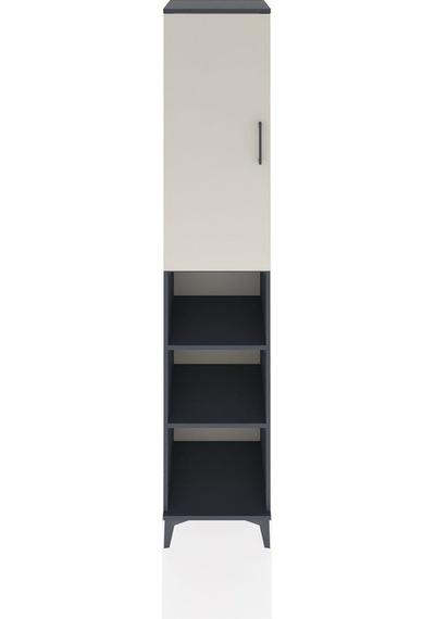 Hyperion Dolap 4 Raflı Tek Kapaklı Tek Askılı 44x44x221 Antra... Antrasit