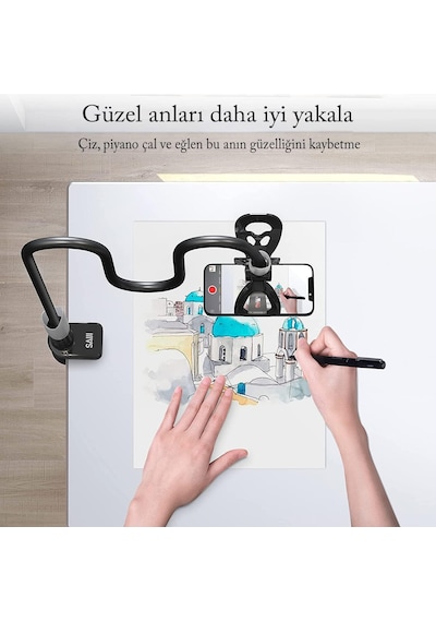 Saıjı Ivy-85 Akrobat Esnek Telefon Tutucu, Deveboynu Yataklı Telefon Tutacağı, Masa İçin Esnek Uzun Kollu Telefon Montajı, Klips Braketi Kelepçe Standı 4.0-6.3'' Siyah Saıjı Ivy-85 Akrobat Esnek Telefon Tutucu, Deveboynu Yataklı Telefon Tutacağı, Masa İçin Esnek Uzun Kollu Telefon Montajı, Klips Braketi Kelepçe Standı 4.0-6.3'' Siyah