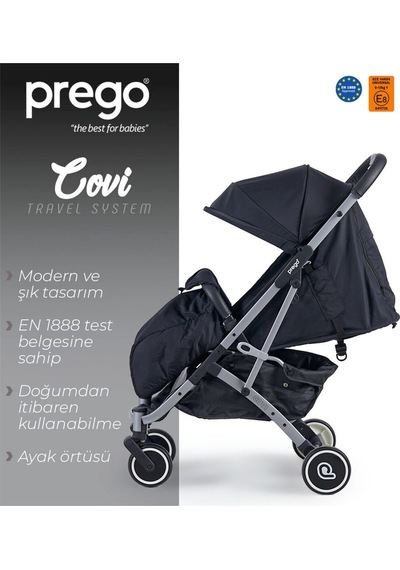 Covi Plus Kabin Boy Bebek Arabası 2024 Siyah