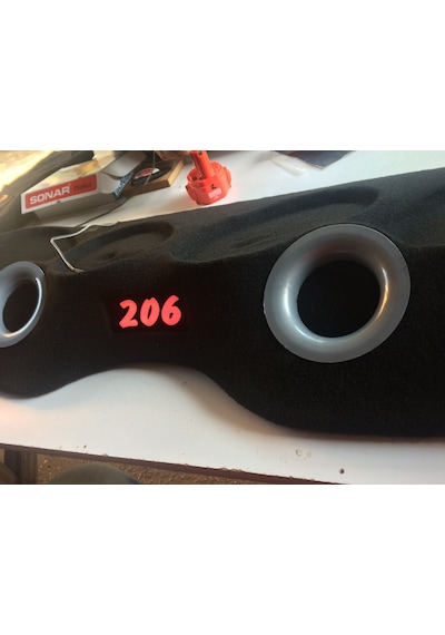 Peugeot 206 4'lü Oval Hoparlör Polyesterli Pandizot Kabartmalı 2 Port Işıklı