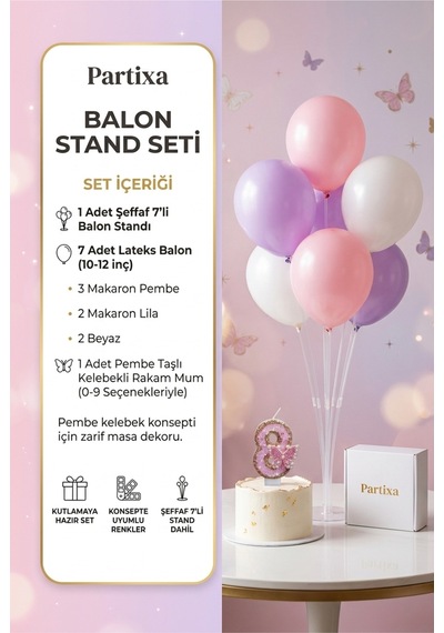 Işıltılı Pembe Taşlı Kelebekli Rakam Pasta Mumu & Balon Stand Seti - Prenses Konsept Doğum Günü Süsleme Tüm Yaşlar 45662526 Işıltılı Pembe Taşlı Kelebekli Rakam Pasta Mumu & Balon Stand Seti - Prenses Konsept Doğum Günü Süsleme Tüm Yaşlar 45662526