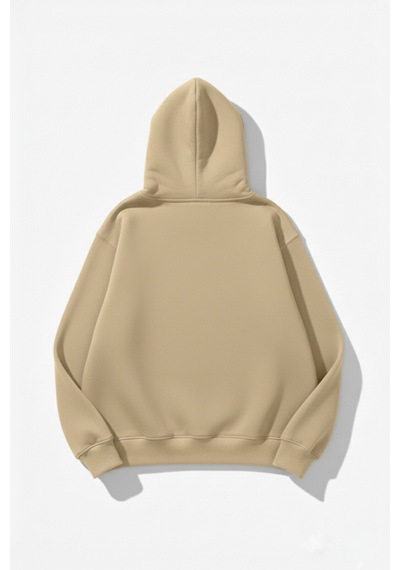 Uyguntarz Unisex Yumuşak Dokulu 3 İplik Cream Oversize Sweatshirt Bej
