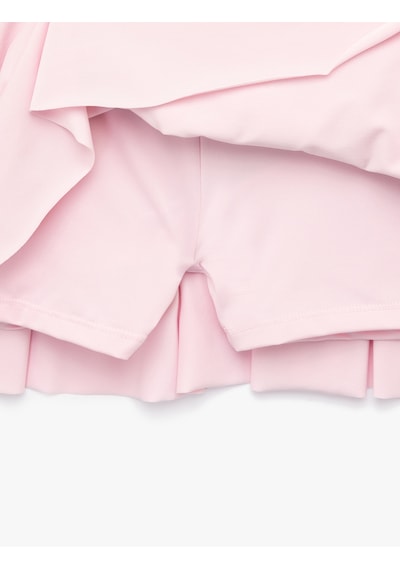 Koton Katlı Mini Volanlı Spor Şort Etek Açık Pembe 5sak40412nk Pembe