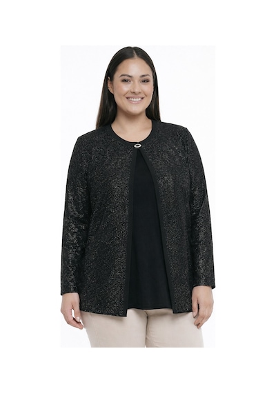 By Saygı Kadın İçi Likralı Bluz Sim Detaylı Çiçek Desenli Dantel Ceket Büyük Beden 2'li Takım Siyah By Saygı Kadın İçi Likralı Bluz Sim Detaylı Çiçek Desenli Dantel Ceket Büyük Beden 2'li Takım Siyah