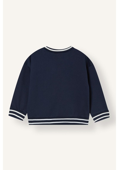 Defacto Oversize Futbol Baskılı Kalın Sweatshirt Erkek Bebek I0652a526cwnv256 Lacivert-nv256