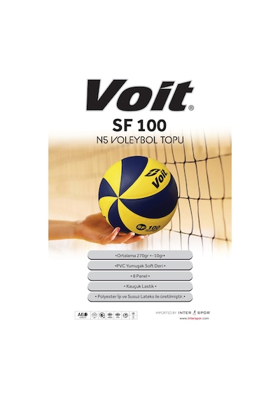 Voit SF100 Voleybol Topu N5 New Beyaz - Mavi - Sarı