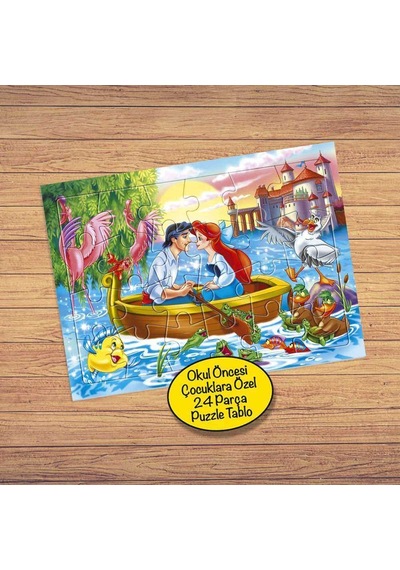 Sandalda Deniz Kızı Ve Prens 24 Parça Puzzle Yapboz Tablo-ittl