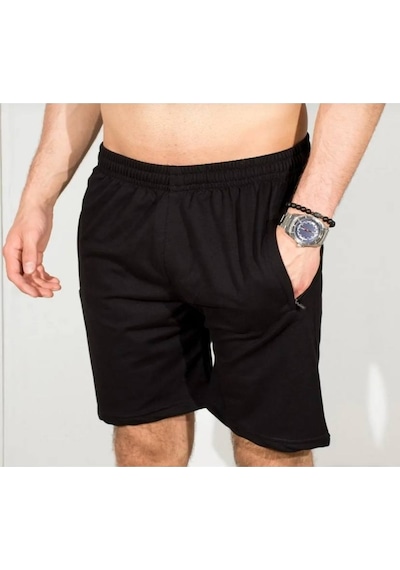 Unisex Penye Baharlık Şort Siyah