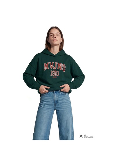 Mavi Logo Sweatshırt Koyu Çam Yeşili Yeşil Kadın Sweatshirt M1s20141-71929