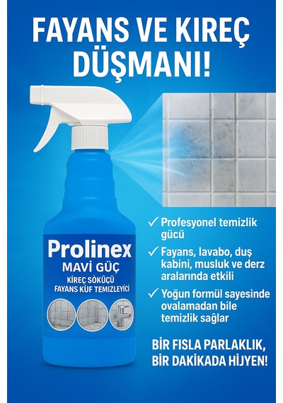 Prolinex Ultra Güçlü Banyo Temizleyici,kireç Çözücü, Derj, Fayans,