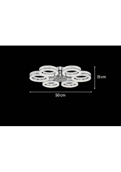 Alya 6lı Gold Plafonyer 3 Renk Led Secenekli Salon Oturma Odası Ledli Avize Gümüş