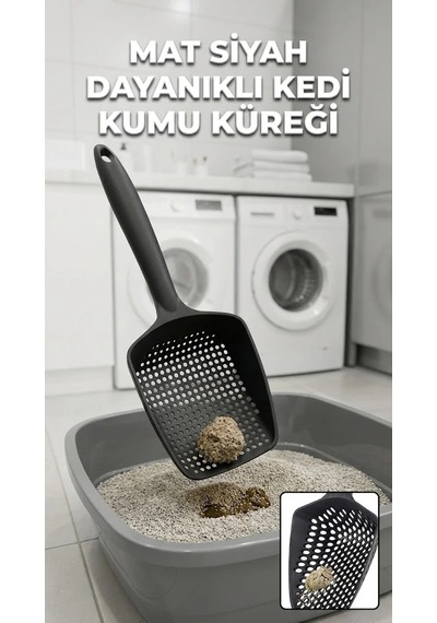 Küçük Delikli İnce Taneli Kedi Kumu Küreği Dayanıklı, Ergonomik, Hijyenik Temizlik Küreği