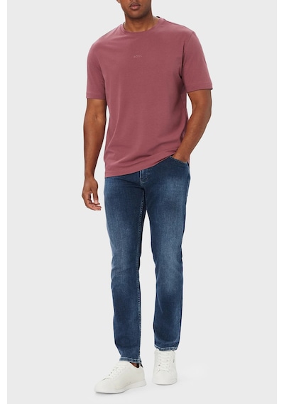 Boss Logolu Pamuklu Relaxed Fit Bisiklet Yaka T Shirt Erkek T Shirt 50473278 618 Bordo