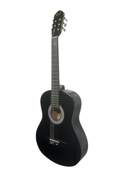 4/4 39 İnç Siyah Klasik Gitar Seti Sap Ayarlı Kılıf Askı Pena Kapo Sticker Çevirici