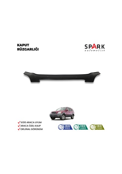Kia Sorento 2002-2006 Yılları Arası Uyumlu Kaput Rüzgarlığı 4mm Siyah