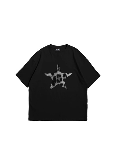 Tarzsokak Starz Leopar Baskılı "v2" 24/1 Oversize Unisex Beyaz Siyah