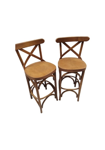 Sandalye Zus709 Çapraz Bar Model Klasik Mobilya Kayın Torna Retro 4 Adet Natüre Ceviz Renk El Yapım