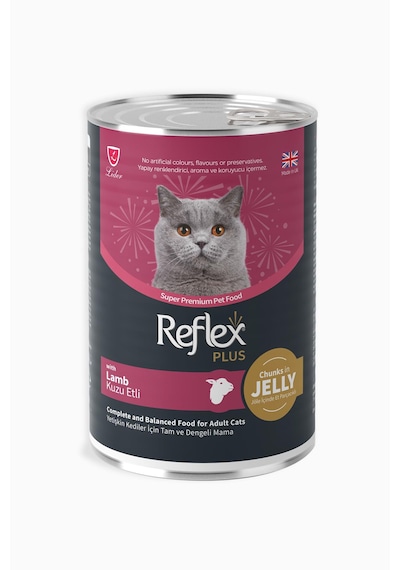 Reflex Plus Jöle İçinde Et Parçacıklı Kuzu Etli Yetişkin Kedi Maması 400 G