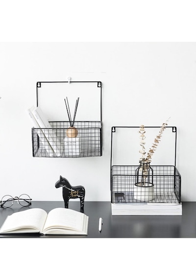 Wessdizayn Wd109 Minimalist Kafes Tel Tasarımlı Metal Duvar Rafı