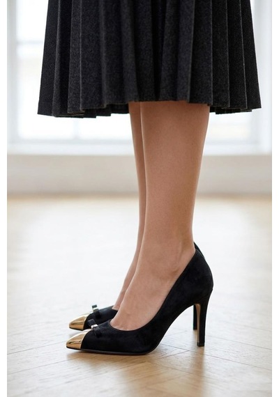Papuçcity Kuum London K145-25881 Kadın Topuklu Stiletto Ayakkabı Sıyah