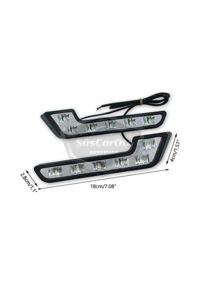 Üniversal 6 Led Mercedes Tip Gündüz Ledi Araba Gündüz Farı Araç Oto Drl Led Lamba Güçlü Işık 12v Su Geçirmez Beyaz 2 Adet 00 Şüscaroto Aksesuar