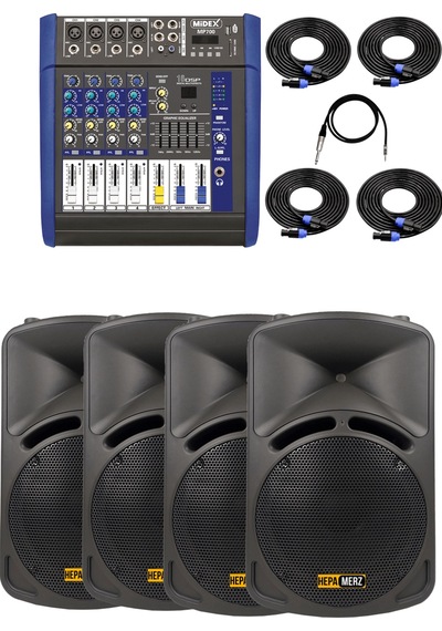 Lastvoice Bronz Paket-2 Profesyonel Ses Sistemi Mikser Hoparlör E
