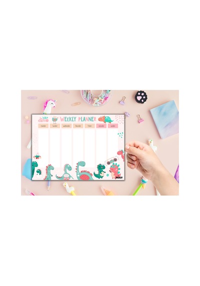 Çocuk Haftalık Planlayıcı - A4 - 30 Yaprak - Öğrenci Planlayıcı - Okul Planlayıcı - Ders Programı - 0534 Çok Renkli