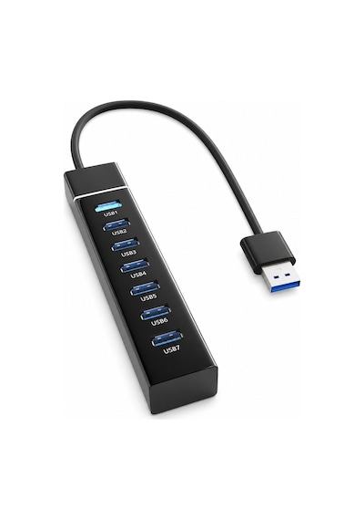 Primex Px-307 Usb 3.0 Hub 7 Port Çoklayıcı, 25 Cm Kablolu Usb Çoklayıcı Hub, Laptop Masaüstü Pc Uyumlu, Klavye Mouse Flash Bellek Ve Usb Aygıtları İçin