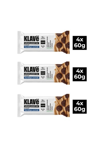Yüksek Protein Bar Kakaolu & Kurabiye Aromalı - 60g X 12 Adet - 15g Protein, Vegan Ve Glutensiz - 872886812