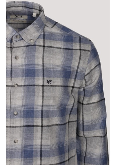 Erkek Gömlek Mavi Uzun Kol Ekose Kareli Flanel Yün Tuşeli Slim Fit Düğmeli Yaka Shirt Ncs Jeans 7269-mavi Mavi Erkek Gömlek Mavi Uzun Kol Ekose Kareli Flanel Yün Tuşeli Slim Fit Düğmeli Yaka Shirt Ncs Jeans 7269-mavi Mavi