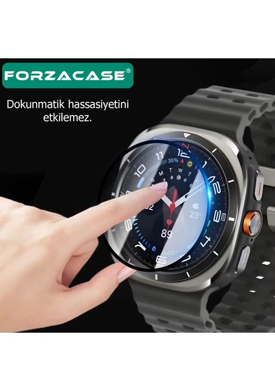 Forzacase Samsung Galaxy Watch 7 Ultra Uyumlu Çerçeveli Tam Kaplayan 3d Pet Ekran Koruyucu Film Fc016 Şeffaf