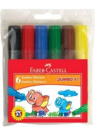Faber Castell Jumbo 47 Keçeli Marker 6 Renk