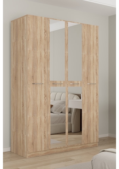 Aeka Ae-3191 Burç Aynalı 4 Kapaklı Çok Bölmeli Askılı Raflı Ve Çekmeceli 210x140x53cm Gardırop Sonomo - Sonomo Aeka Ae-3191 Burç Aynalı 4 Kapaklı Çok Bölmeli Askılı Raflı Ve Çekmeceli 210x140x53cm Gardırop Sonomo - Sonomo