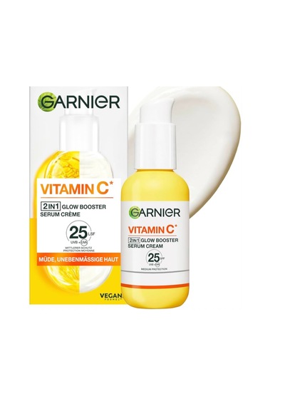 Garnier Vitamin C 2 Etki Bir Arada Aydınlatıcı Nemlendirici Serum Krem SPF25 50 ML