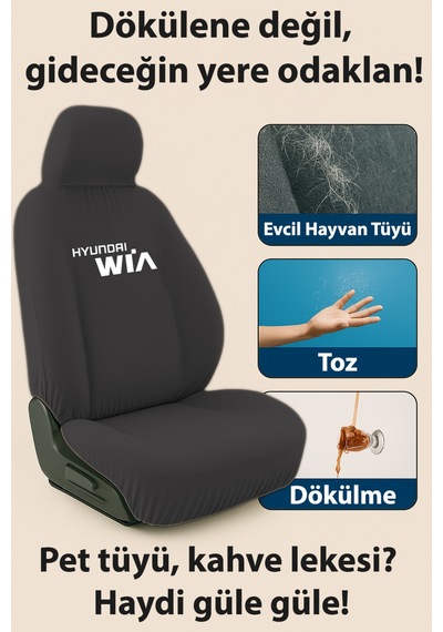 Aracınızi Yenileyin Hyundai Matrix İle Uyumlu Oto Koltuk Kılıfı Kaliteli Kumas Ve Dikisle Siyah Siyah