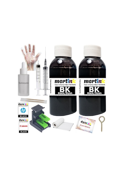 Mertınk Canon Tr4755i Pg575 Cl576 Kartuş Dolum Seti 2x100ml Siyah Mürekkep