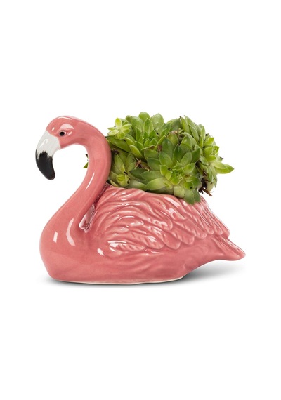 27-mınıkın-310 Küçük Flamingo Saksısı, 1 Ea, Pembe