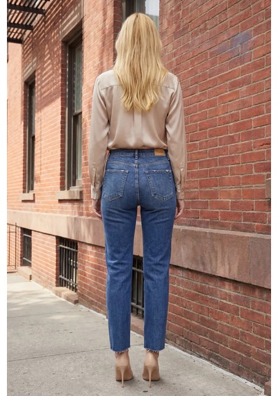 Hiccup My Fashıon Yüksek Bel Dar Kesim Skinny Kot Pantolon Gök Mavisi
