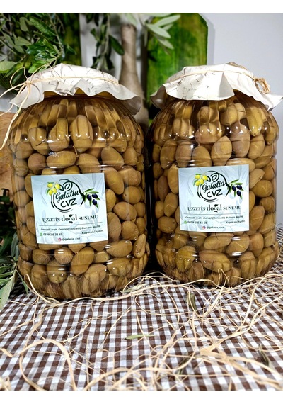 Aydın Yöresi Kalamata Cinsi İri Boy Sofralık Tatlandırılmış Kırma Yeşil Zeytin 6 Kg