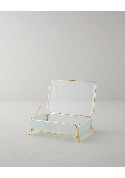English Home Rina Cam Dekoratif Kutu 18x12x6 Cm Gold