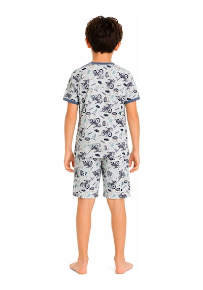 Tenra Erkek Çocuk Pamuklu Şortlu Pijama Takımı 3-12 Yaş Yeşil