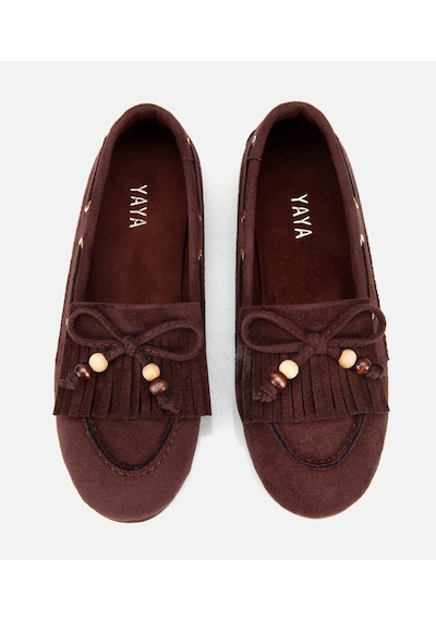Hotiç Kadın Kahverengi Süet Fiyonk Detaylı Bağcıklı Loafer 01ayy323750a480 01ayy323750a480