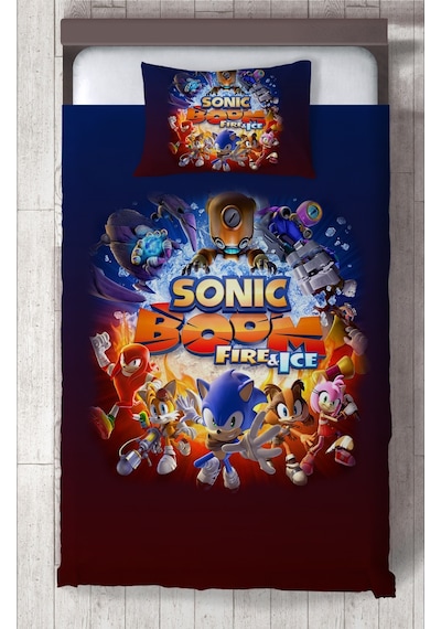 Mekta Home Bebek Ve Çocuk Odası Sonic Boom Desenli Yatak Örtüsü Renkli